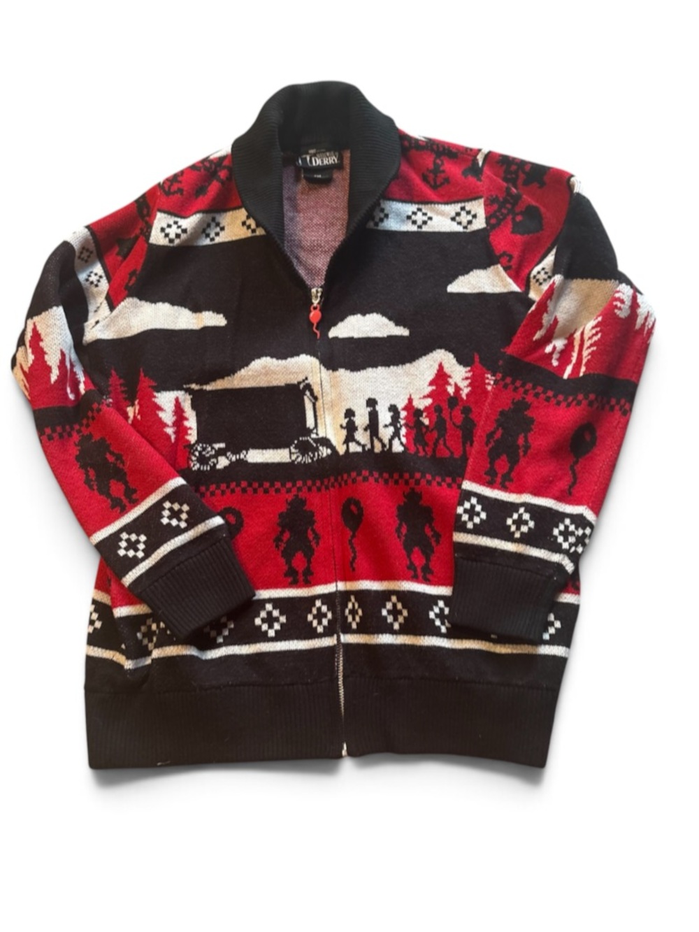 IT Shawl Cardigan Sweater Adult Small Sweatshirt Pennywise Welcome to Derry Zip